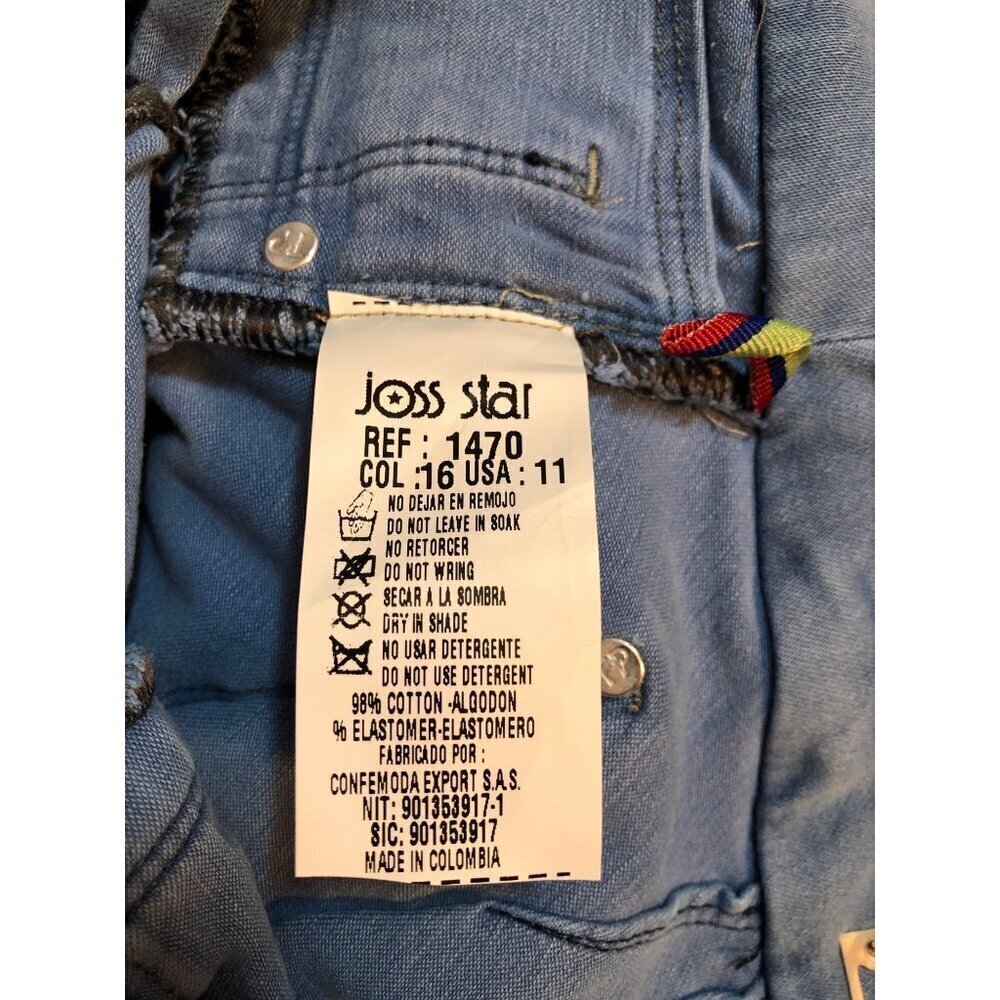 NWT Joss Star Hi Rise Columbian Style Skinny Distressed Embroidered Jeans Sz 11 - Picture 7 of 7